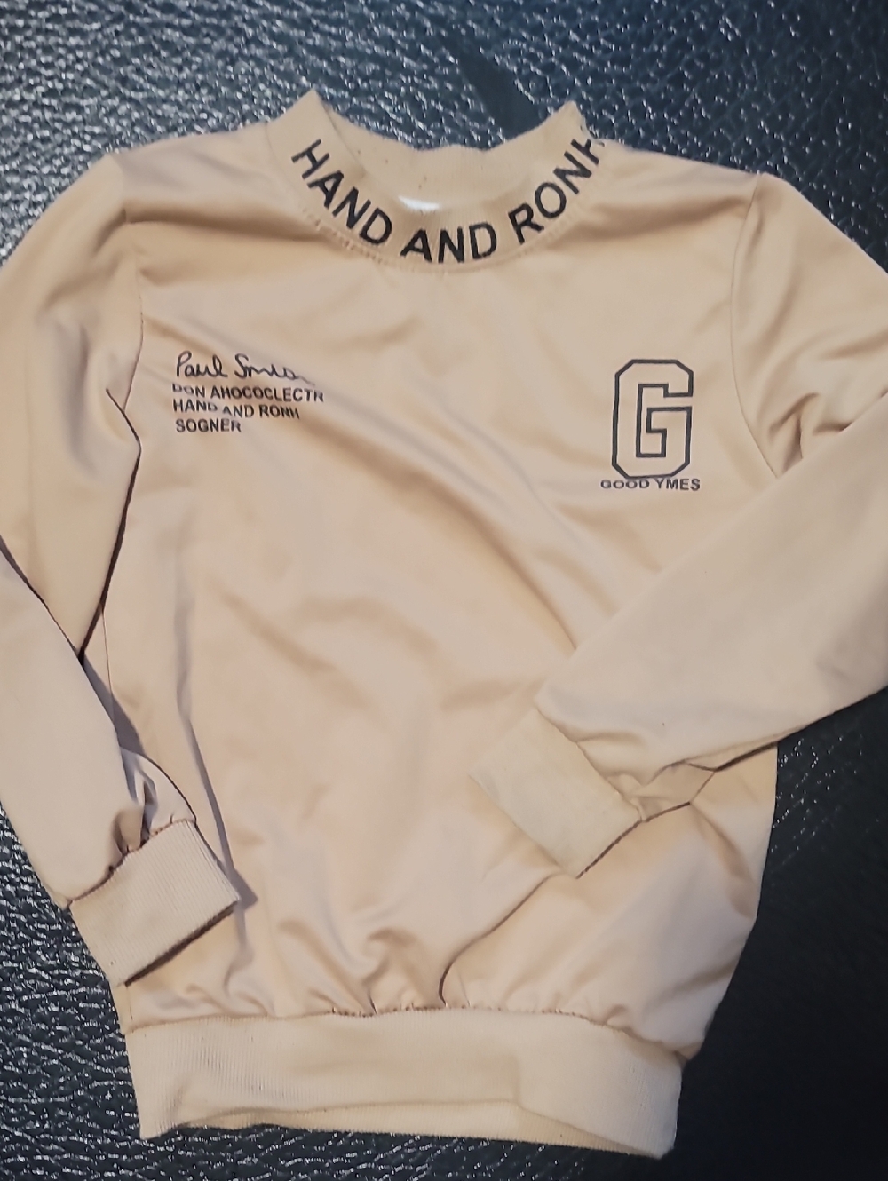 Paul Smith Beige Graphic Crewneck Long Sleeve Shirt